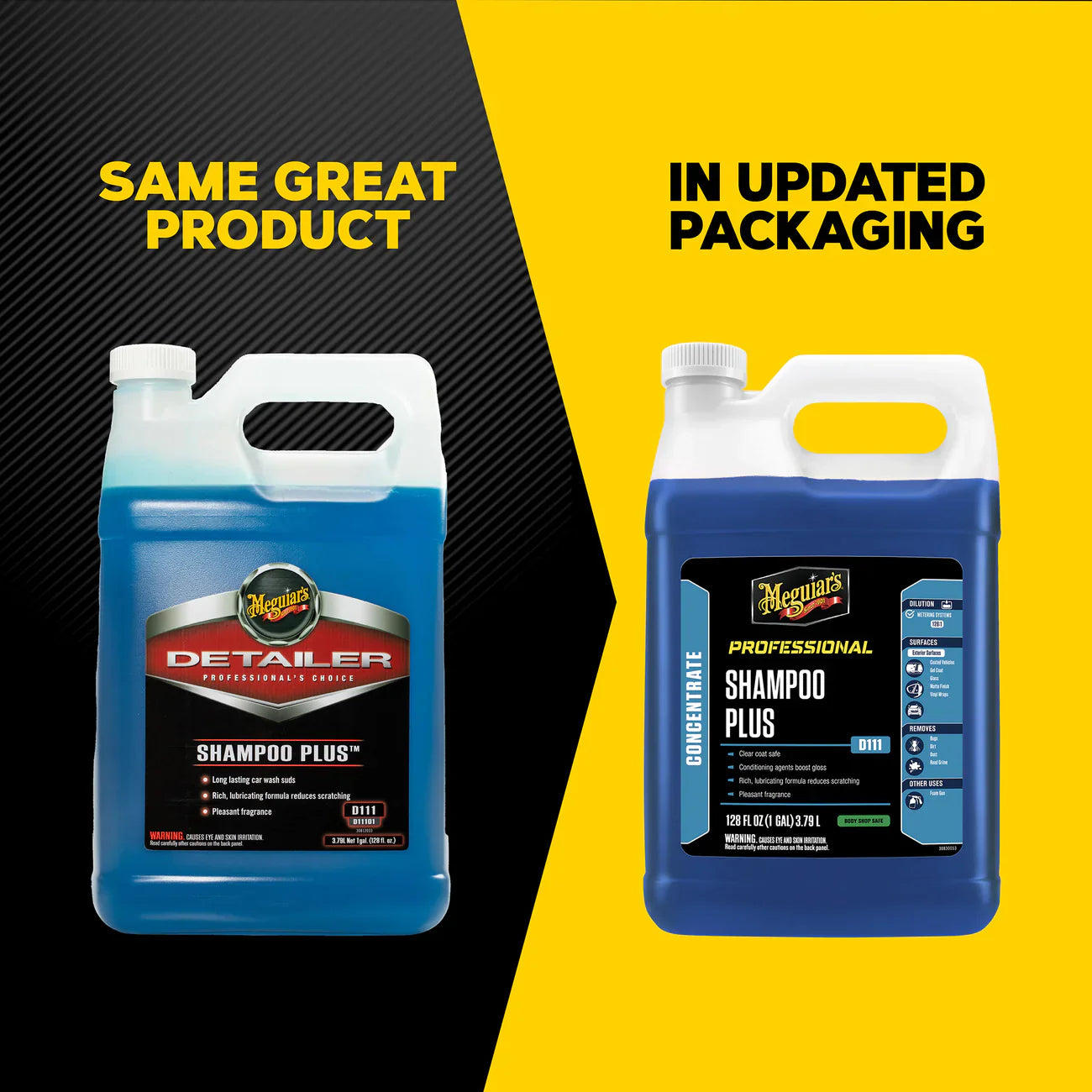 Meguiar’s D111 Shampoo Plus – Savon de lavage automobile de qualité professionnelle pour un nettoyage sûr et luxueux