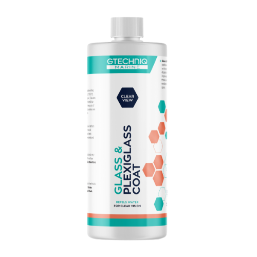 GTECHNIQ Marine Glass & Plexiglass Coat – Revêtement hydrofuge pour surfaces transparentes
