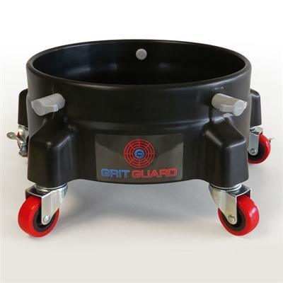 Grit Guard 5-Caster Bucket Dolly Black with Red Wheels