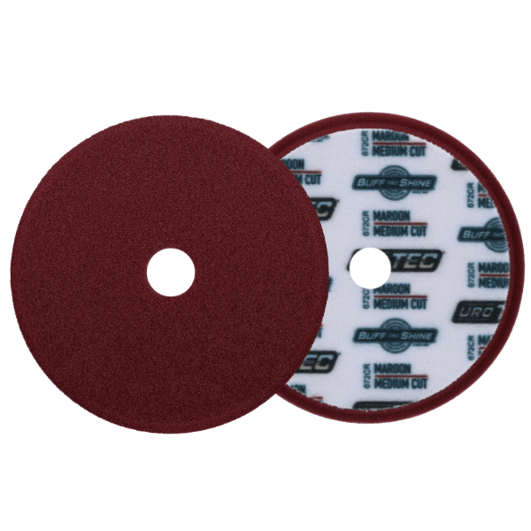 BUFF AND SHINE | Uro-Tec Maroon Medium Cut Foam Grip Pad Car Supplies Warehouse