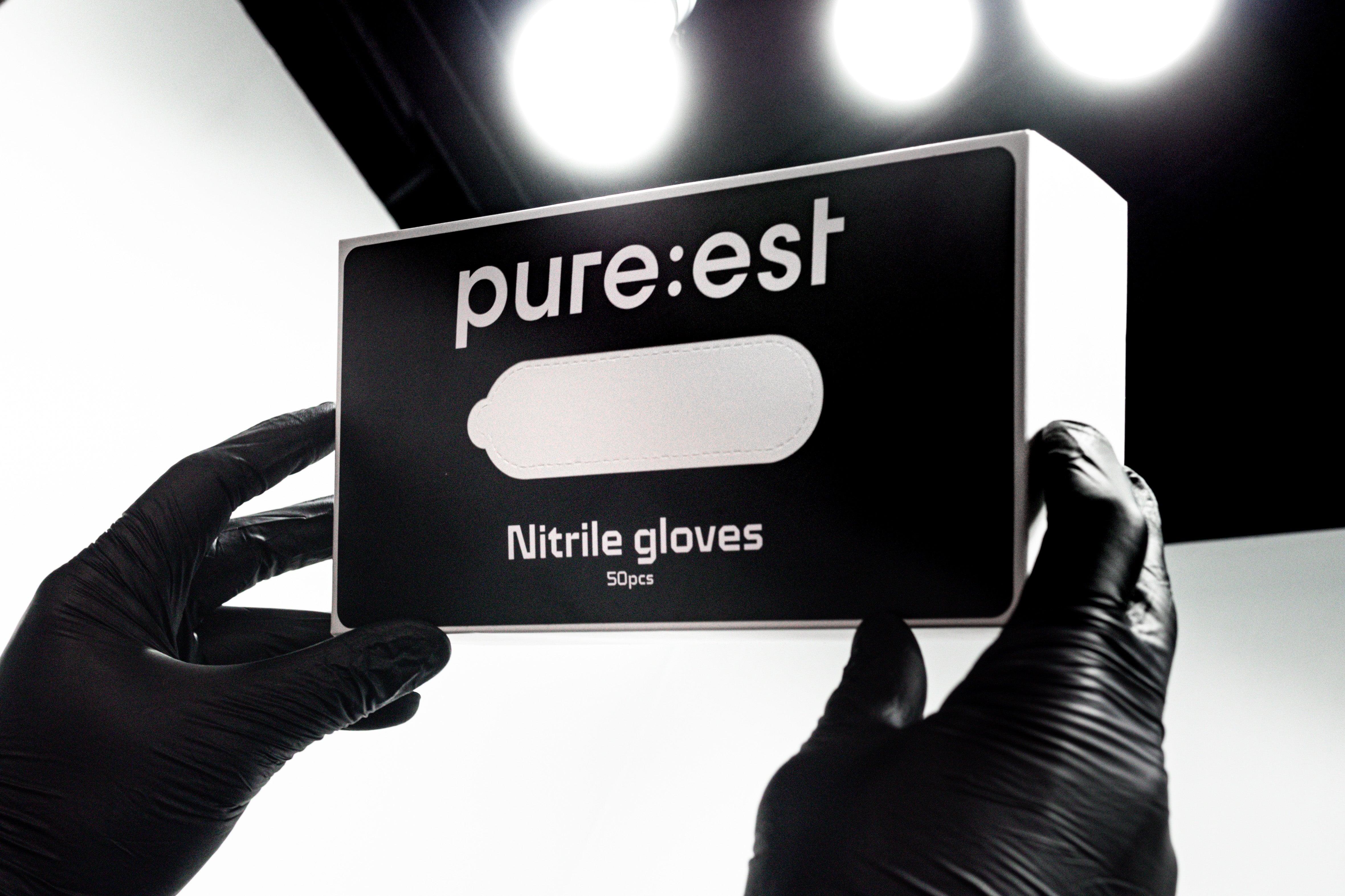 PURE:EST Black Nitrile Gloves