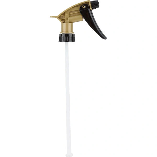 Black/Gold Acid-Resistant Trigger Sprayer – 9.25" Dip Tube