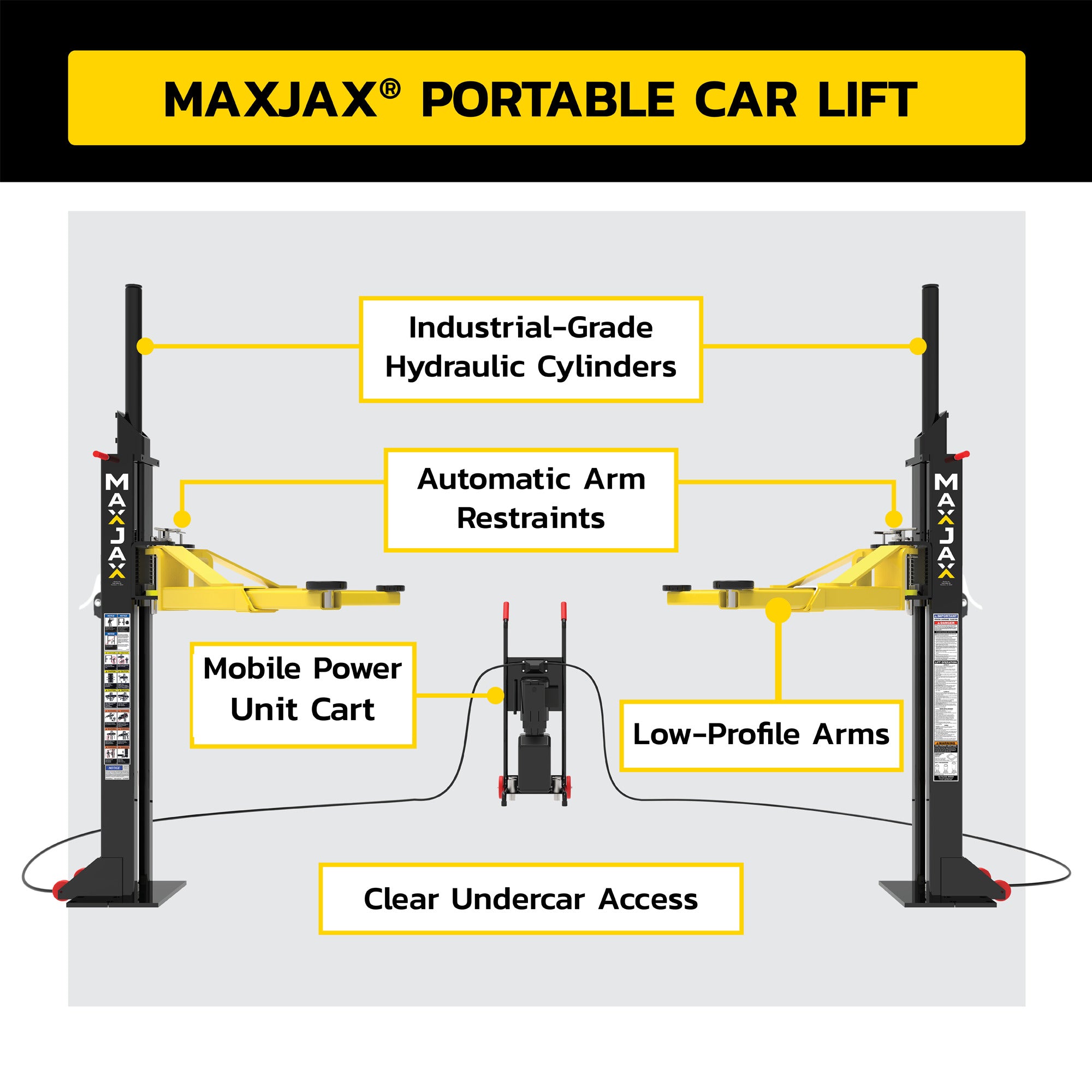 MAXJAX M7K - Portable Two-Post Garage Lift