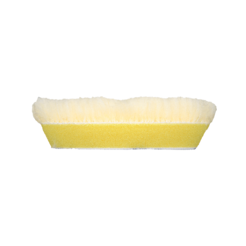 BUFF AND SHINE Pad de polissage en laine tricotée jaune avec interface en mousse jaune foncé (biseau des bords)