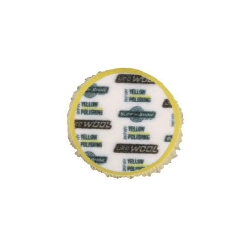 BUFF AND SHINE | Yellow Knitted Wool Dark Yellow Foam Interface (Edge Bevel) •Polishing Car Supplies Warehouse