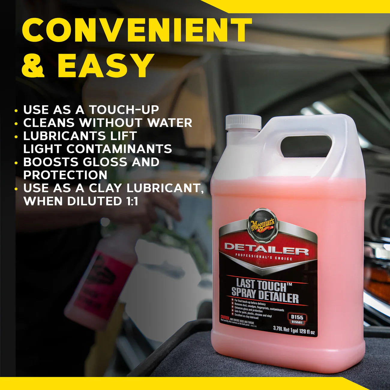 Spray nettoyant pour salle d'exposition Meguiar's Last Touch D155 (1 gallon)