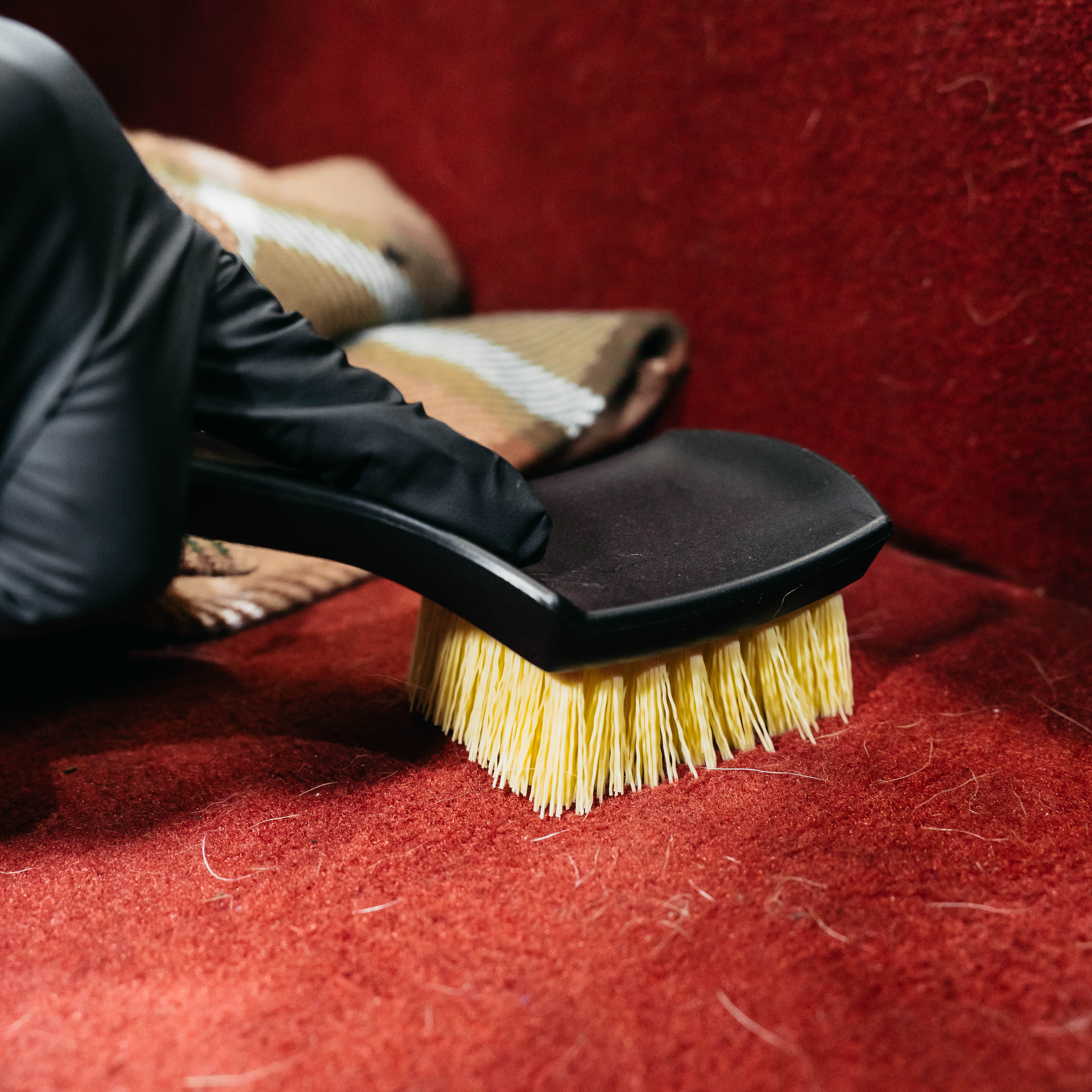 ENTREPÔT DE FOURNITURES AUTOMOBILES Brosse pour pneus/tapis à parois latérales, manche de 8,5 pouces