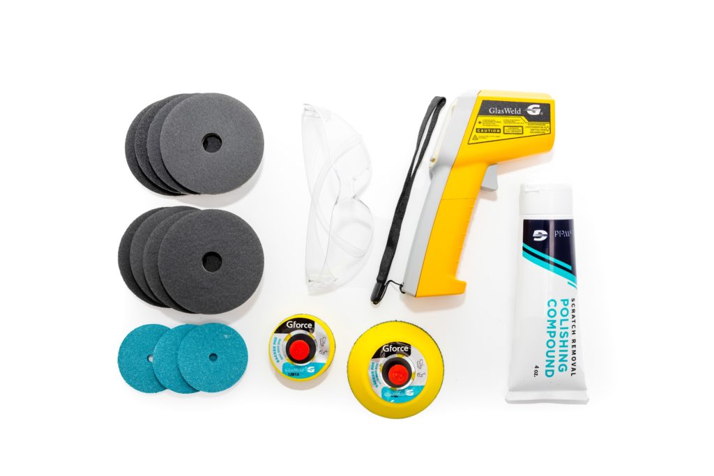 GLASWELD Gforce Max Professional Kit – Advanced Glass Scratch Removal for Shops & Fabricators