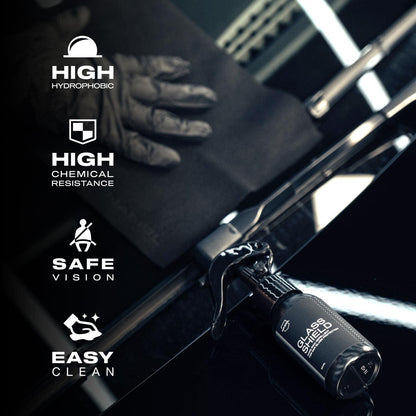 Nasiol Glass Shield Ultra-Hydrophobic Windshield Coating for Safe, Clear Driving All-Season Water Repellent for Enhanced Visibility in Rain, Snow, and Storms