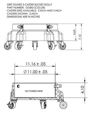 Chariot porte-seaux à 5 roulettes GRIT GUARD