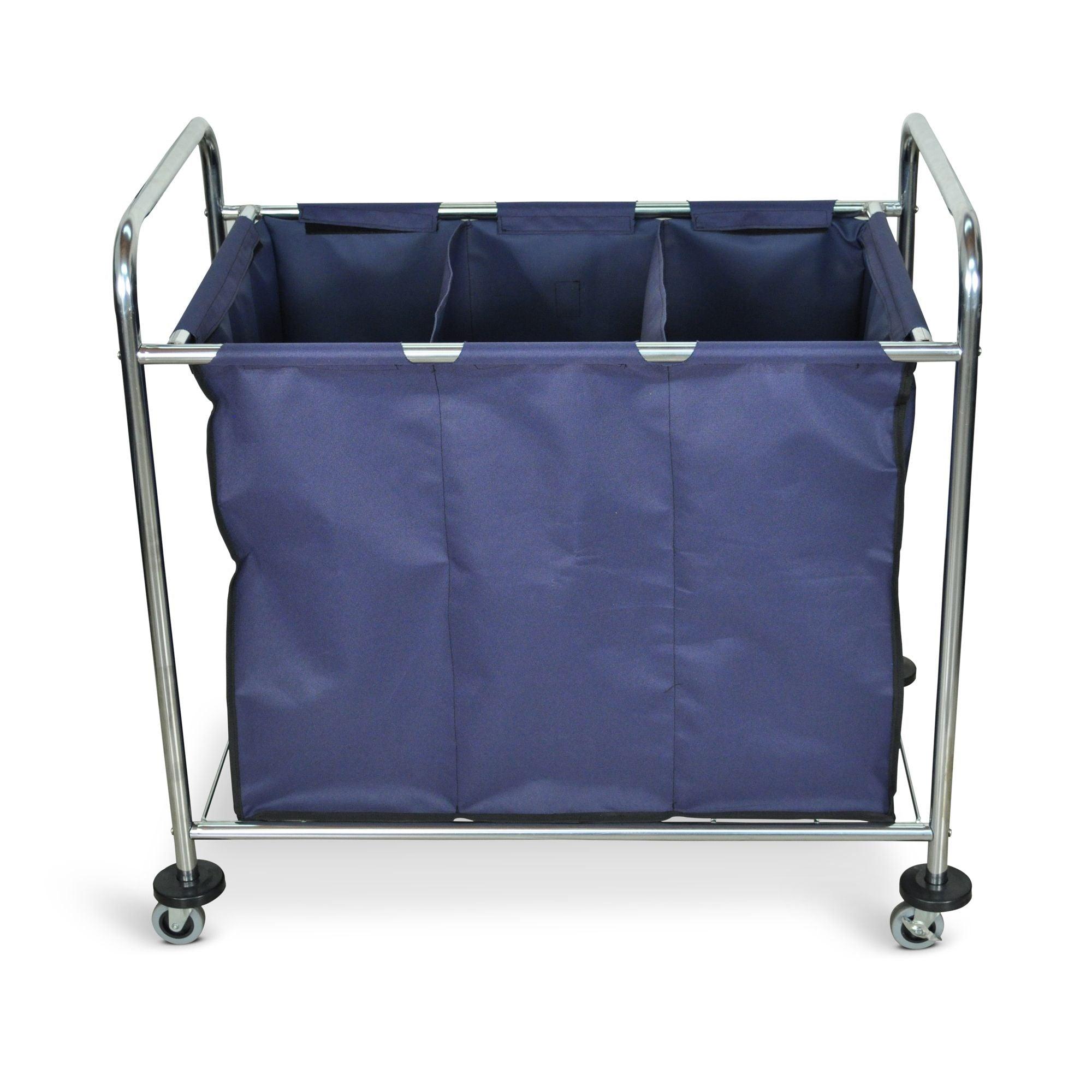 LUXOR HL15 Divided Laundry Cart With Three-Way Divided Canvas Bag