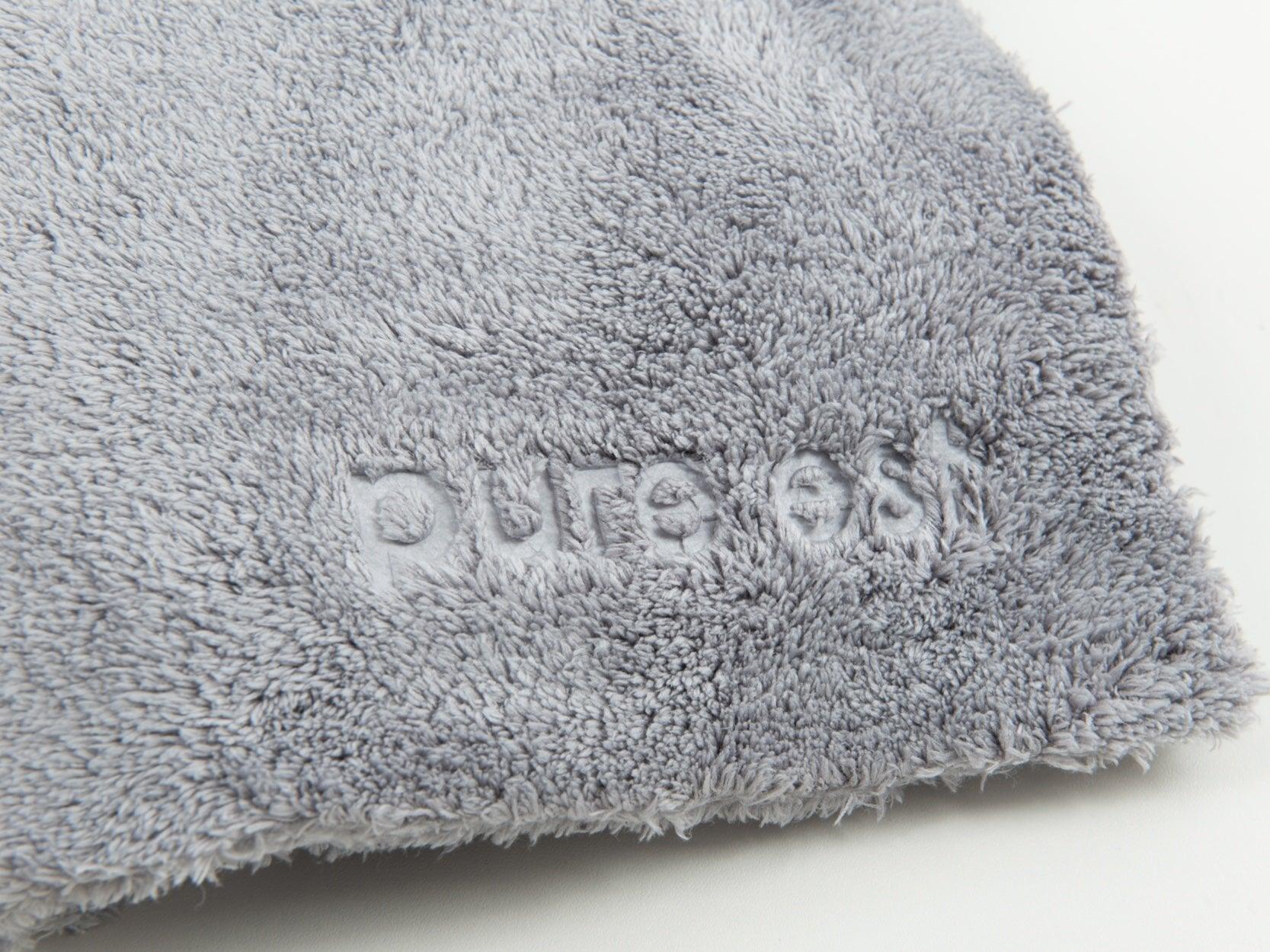 PURE:EST Serviette Microfibre Sans Bord 16"x16" Gris