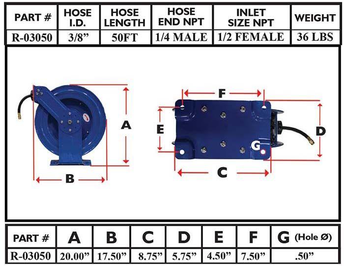 RAPIDAIR 3/8" Hose Reel (Dual Arm)
